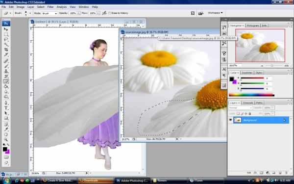 Creation of A dancers dreamland: Step 2